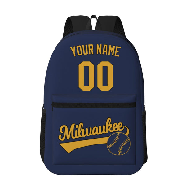 KOPKOC Milwaukee Baseball Backpack with pockets - PVC oxford cloth - Custom Name and Number