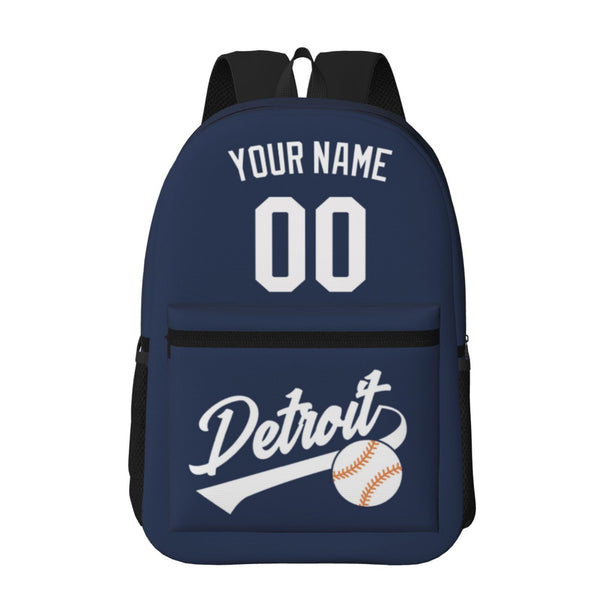 KOPKOC Detroit Baseball Backpack with pockets - PVC oxford cloth - Custom Name and Number