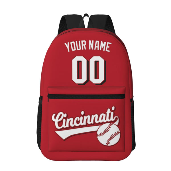 KOPKOC Cincinnati Baseball Backpack with pockets - PVC oxford cloth - Custom Name and Number