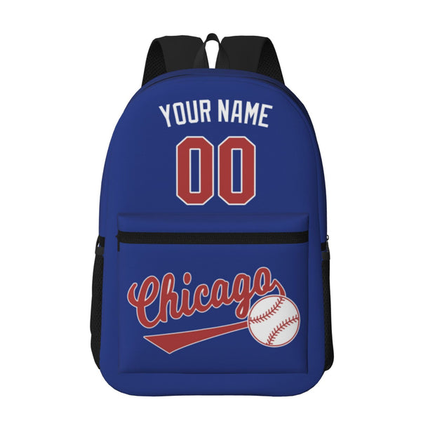 KOPKOC Chicago C Baseball Backpack with pockets - PVC oxford cloth - Custom Name and Number