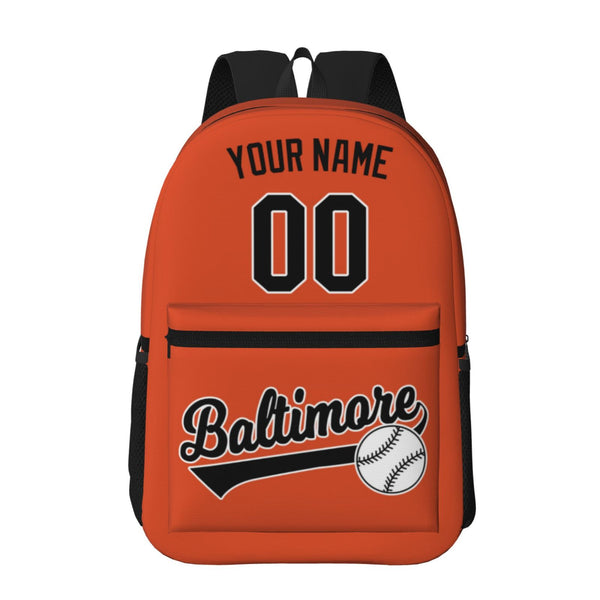 KOPKOC Baltimore Baseball Backpack with pockets - PVC oxford cloth - Custom Name and Number