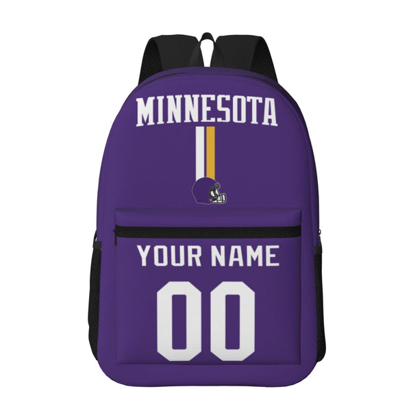 KOPKOC Minnesota Football Backpack with pockets - PVC oxford cloth - Custom Name and Number
