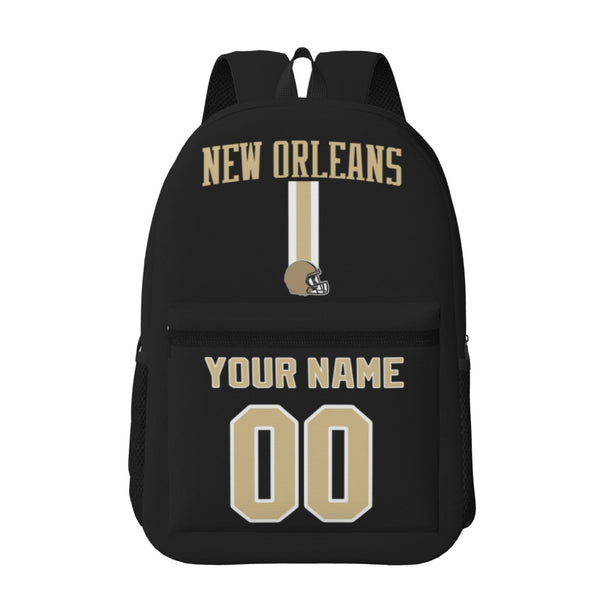 KOPKOC New Orleans Football Backpack with pockets - PVC oxford cloth - Custom Name and Number