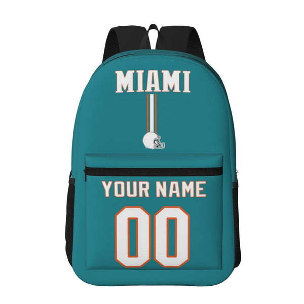 KOPKOC Miami Football Backpack with pockets - PVC oxford cloth - Custom Name and Number