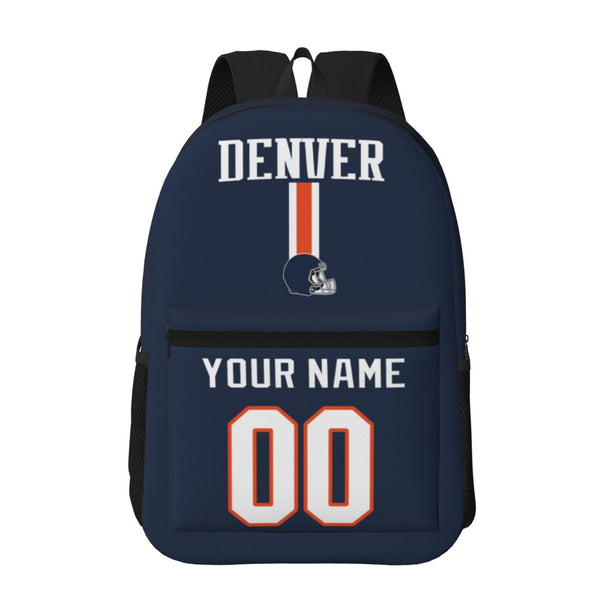 KOPKOC Denver Football Backpack with pockets - PVC oxford cloth - Custom Name and Number