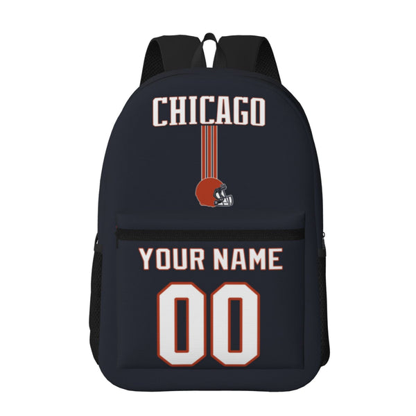 KOPKOC Chicago Football Backpack with pockets - PVC oxford cloth - Custom Name and Number
