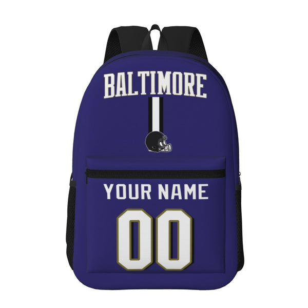 KOPKOC Baltimore Football Backpack with pockets - PVC oxford cloth - Custom Name and Number