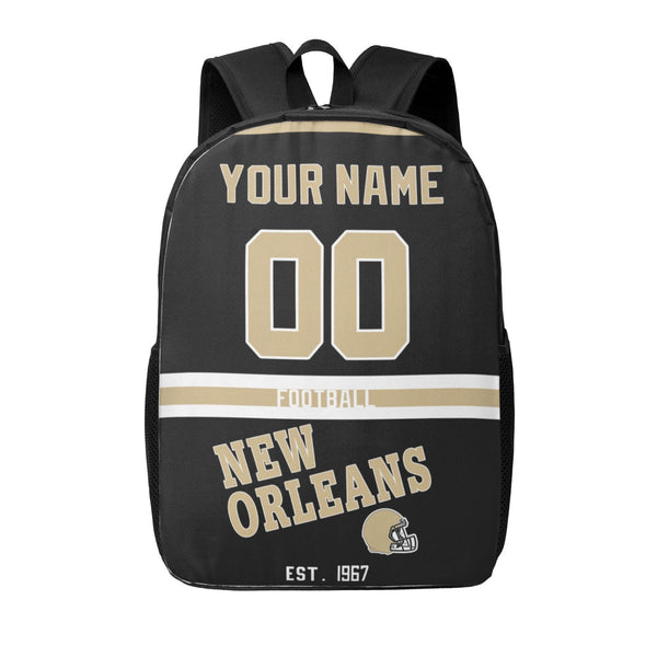 KOPKOC New Orleans Football Backpack Custom Name and Number Gifts