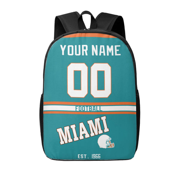 KOPKOC Miami Football Backpack Custom Name and Number Gifts