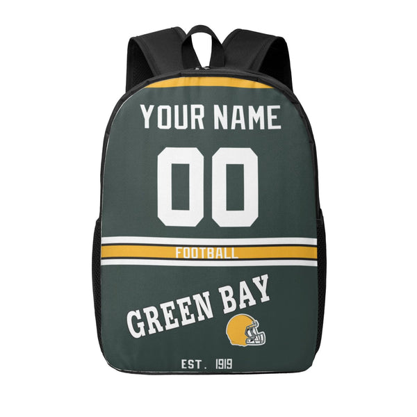 KOPKOC Green Bay Football Backpack Custom Name and Number Gifts