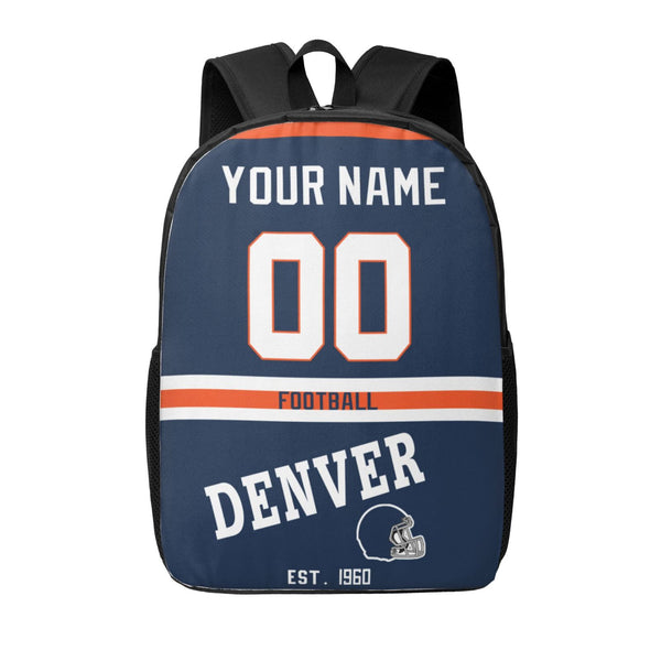 KOPKOC Denver Football Backpack Custom Name and Number Gifts