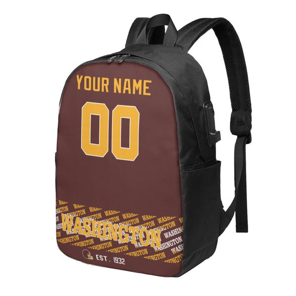 KOPKOC Washington Football Travel laptop backpack Custom Name and Number Gifts