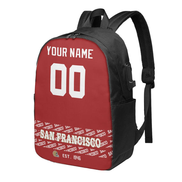 KOPKOC San Francisco Football Travel laptop backpack Custom Name and Number Gifts