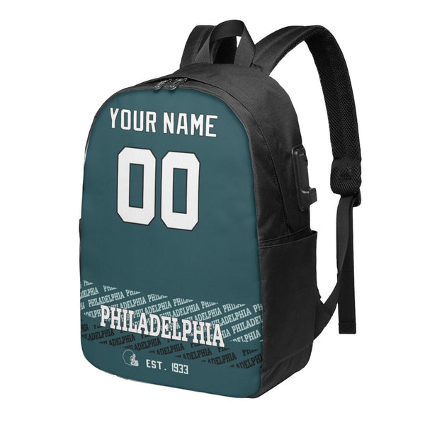 KOPKOC Philadelphia Football Travel laptop backpack Custom Name and Number Gifts