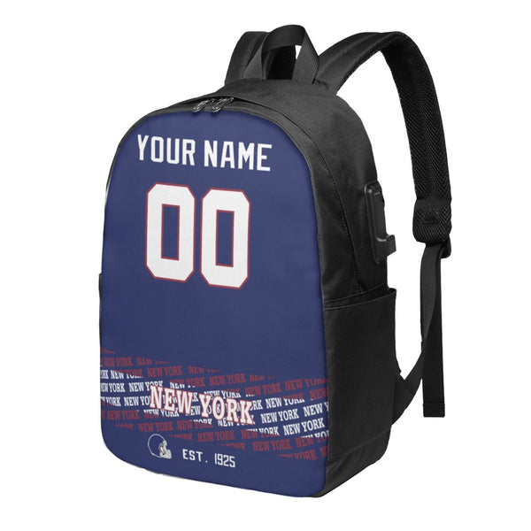 KOPKOC New York G Football Travel laptop backpack Custom Name and Number Gifts