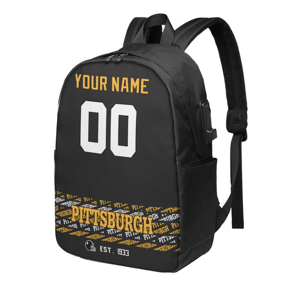 KOPKOC Pittsburgh Football Travel laptop backpack Custom Name and Number Gifts
