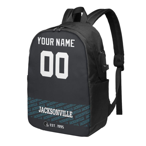 KOPKOC Jacksonville Football Travel laptop backpack Custom Name and Number Gifts