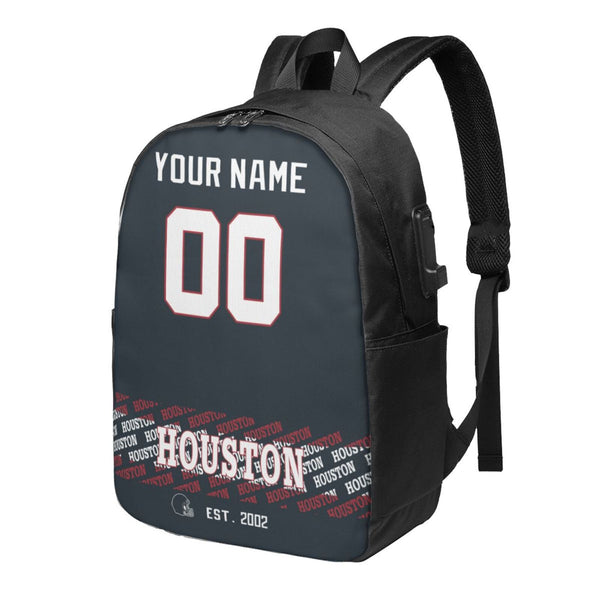 KOPKOC Houston Football Travel laptop backpack Custom Name and Number Gifts
