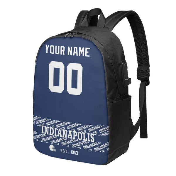 KOPKOC Indianapolis Football Travel laptop backpack Custom Name and Number Gifts