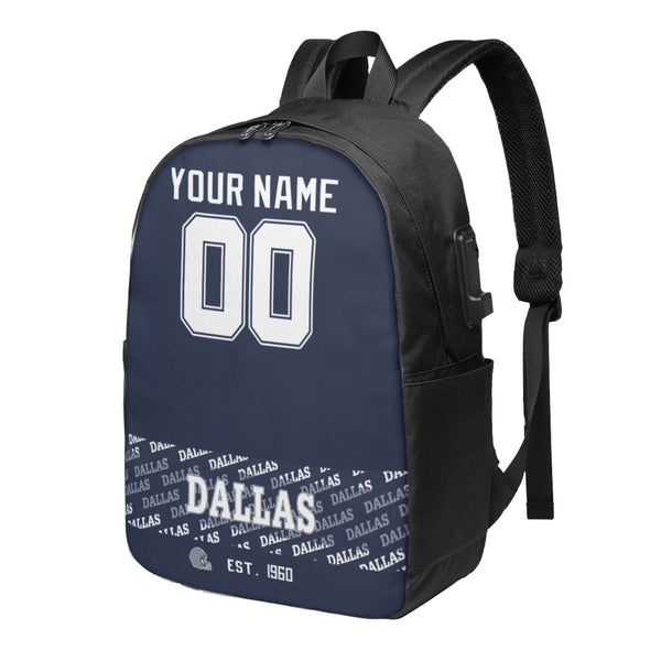 KOPKOC Dallas Football Travel laptop backpack Custom Name and Number Gifts