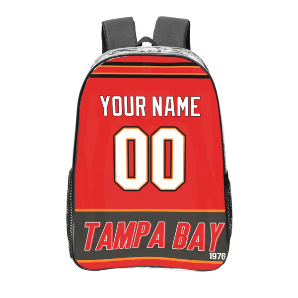 KOPKOC Tampa Bay Football Transparent backpack Custom Name and Number Gifts