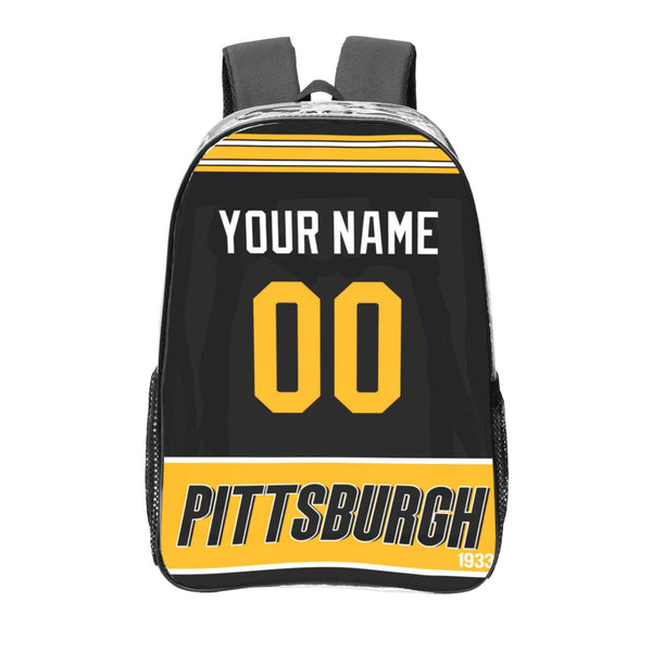 KOPKOC Pittsburgh Football Transparent backpack Custom Name and Number Gifts