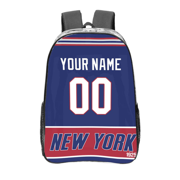 KOPKOC New York G Football Transparent backpack Custom Name and Number Gifts