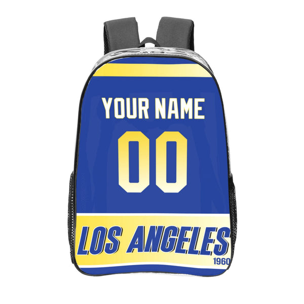 KOPKOC Los Angeles R Football Transparent backpack Custom Name and Number Gifts