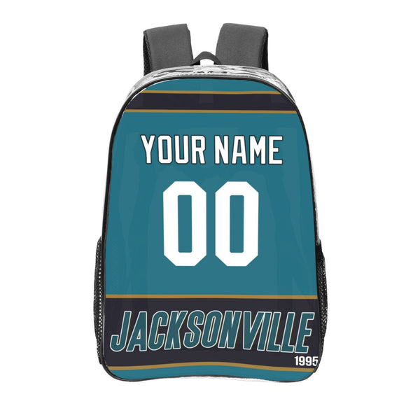 KOPKOC Jacksonville Football Transparent backpack Custom Name and Number Gifts