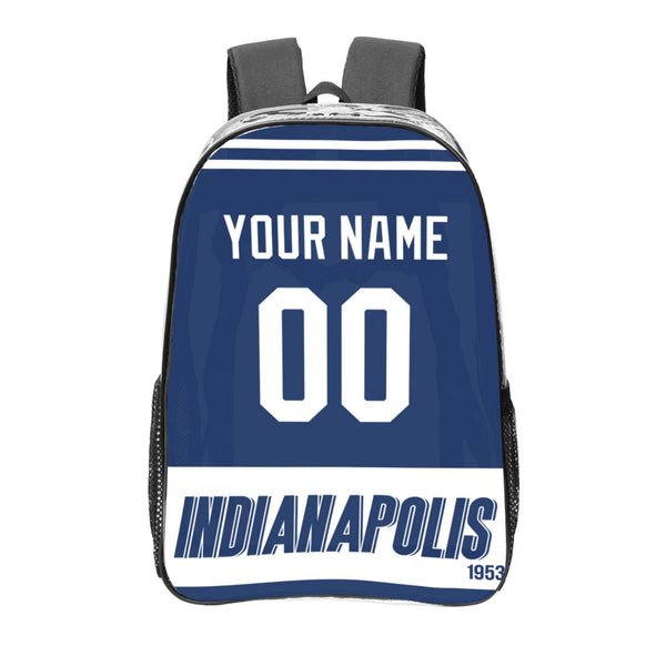 KOPKOC Indianapolis Football Transparent backpack Custom Name and Number Gifts