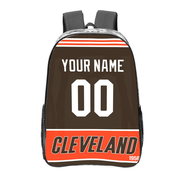 KOPKOC Cleveland Football Transparent backpack Custom Name and Number Gifts