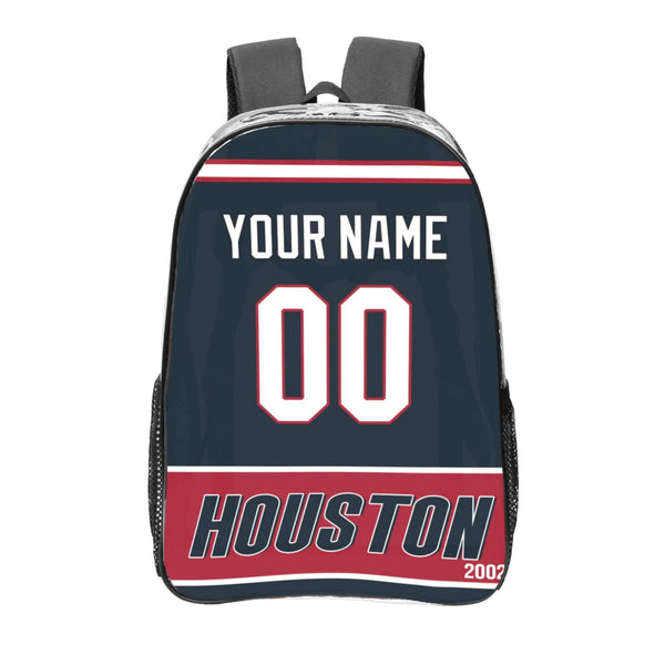 KOPKOC Houston Football Transparent backpack Custom Name and Number Gifts
