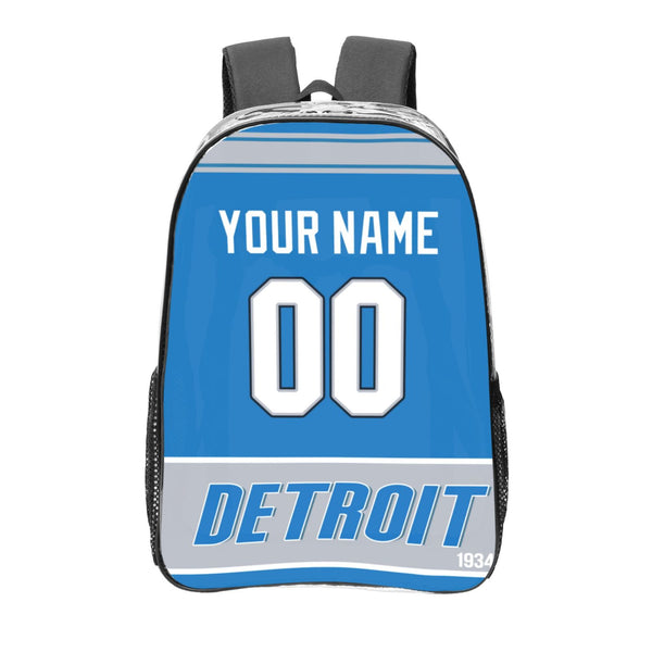 KOPKOC Detroit Football Transparent backpack Custom Name and Number Gifts