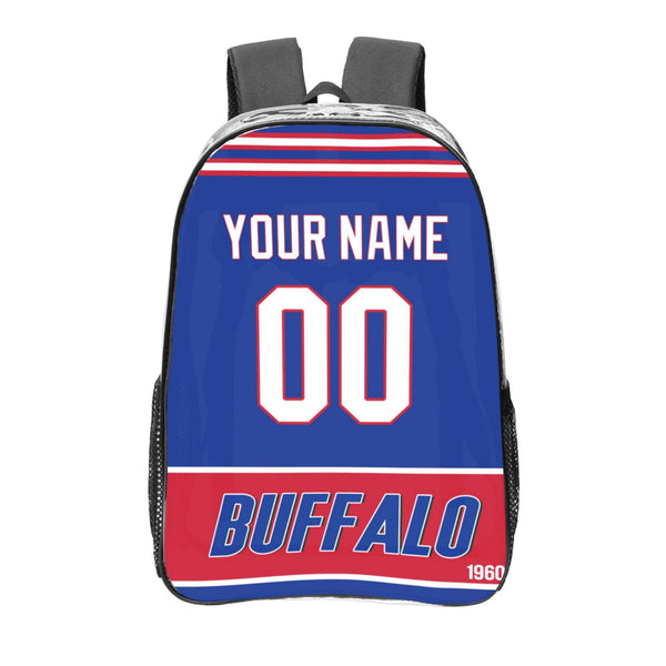 KOPKOC Buffalo Football Transparent backpack Custom Name and Number Gifts