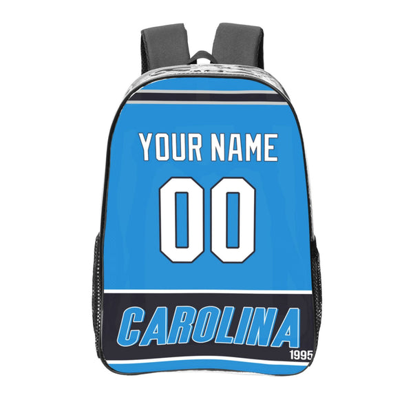 KOPKOC Carolina Football Transparent backpack Custom Name and Number Gifts