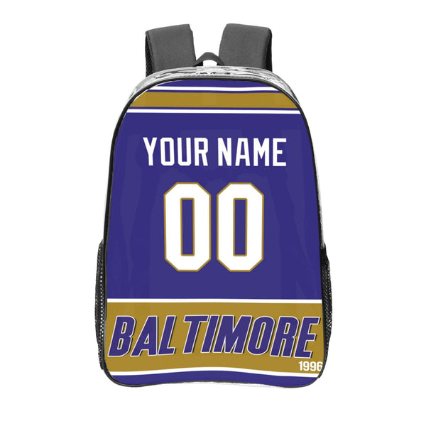 KOPKOC Baltimore Football Transparent backpack Custom Name and Number Gifts