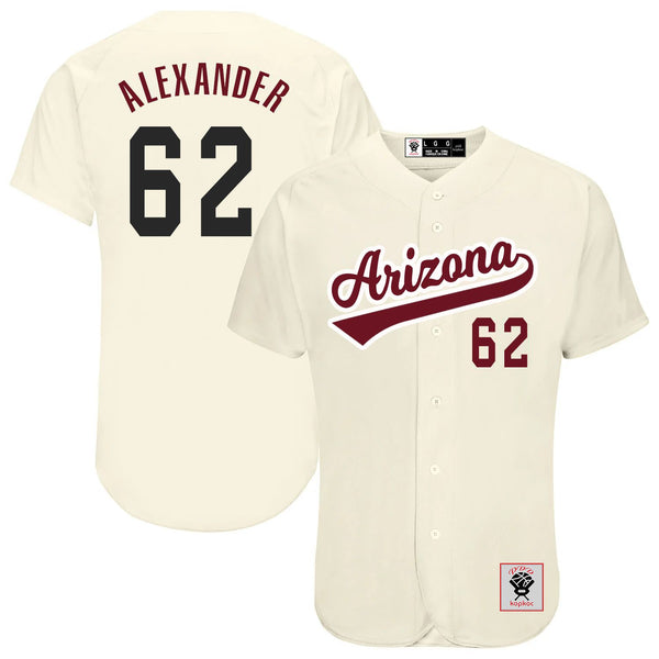 Kopkoc  Arizona White Alexander 62 Baseball  Stitched Jerseys