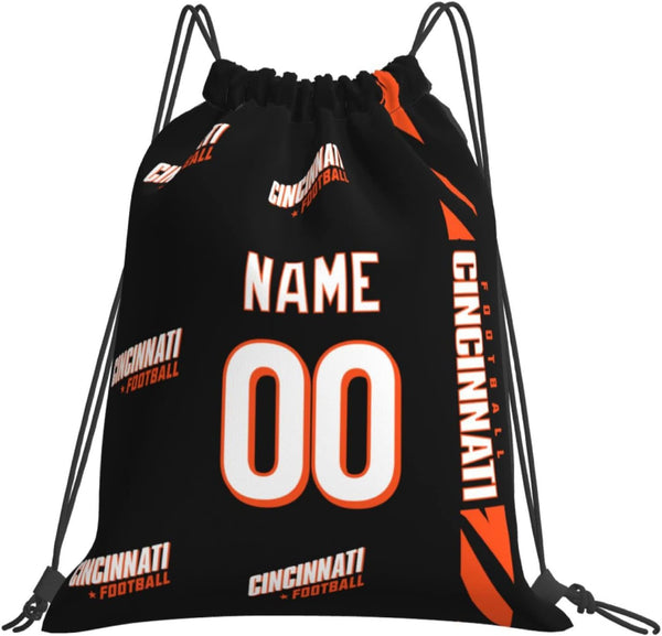Bolsas con cordón KOPKOC Cincinnati de 35 x 40 cm. Mochila personalizada con nombre y número para hombres, jóvenes y niños. Regalos.