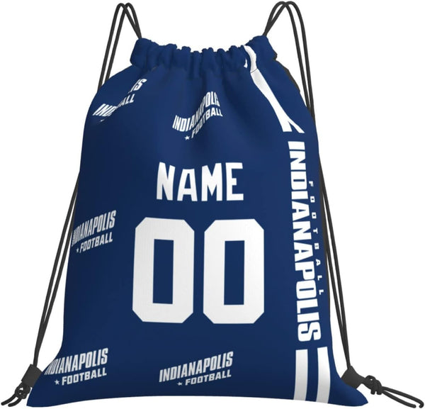 Bolsas con cordón KOPKOC de Indianápolis de 35 x 40 cm. Mochila personalizada con nombre y número para hombres, jóvenes y niños. Regalos.