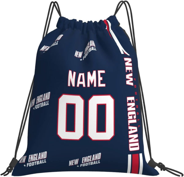Bolsas con cordón KOPKOC de Nueva Inglaterra de 35 x 40 cm. Mochila personalizada con nombre y número para hombres, jóvenes y niños. Regalos.