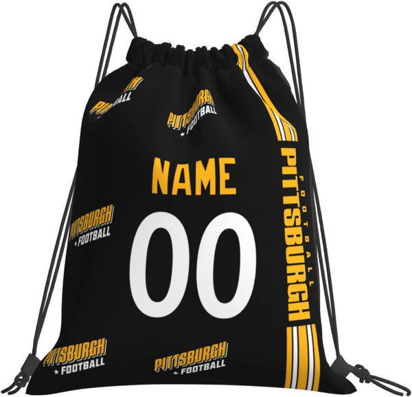 Bolsas con cordón KOPKOC Pittsburgh de 35 x 40 cm. Mochila personalizada con nombre y número para hombres, jóvenes y niños. Regalos.
