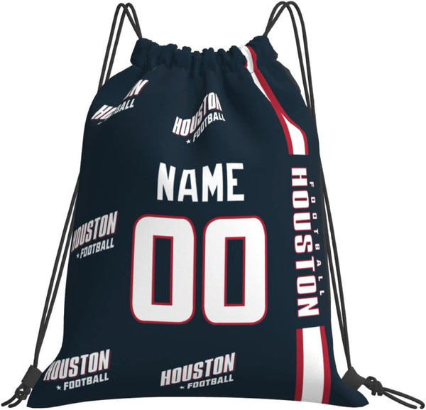 Bolsas con cordón KOPKOC Houston de 35 x 40 cm. Mochila personalizada con nombre y número para hombres, jóvenes y niños. Regalos.