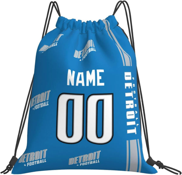 Bolsas con cordón KOPKOC Detroit de 35 x 40 cm. Mochila personalizada con nombre y número para hombres, jóvenes y niños. Regalos.