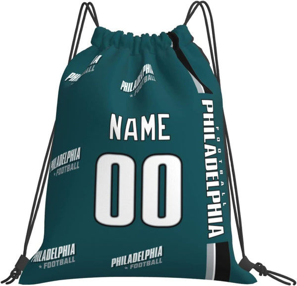 Bolsas con cordón KOPKOC Philadelphia de 35 x 40 cm. Mochila personalizada con nombre y número para hombres, jóvenes y niños. Regalos.