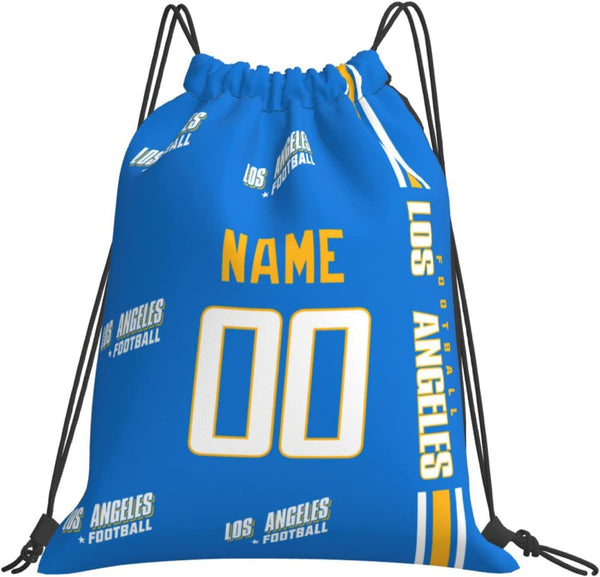 Bolsas con cordón KOPKOC Los Ángeles C de 35 x 40 cm. Mochila personalizada con nombre y número para hombres, jóvenes y niños. Regalos.