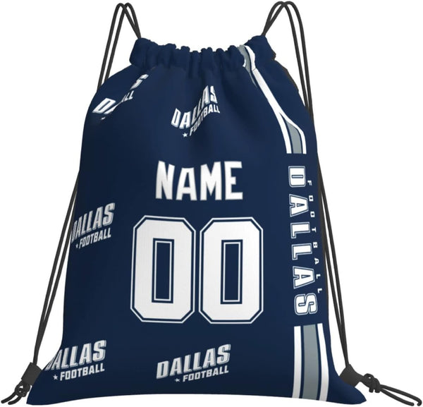 Bolsas con cordón KOPKOC Dallas de 35 x 40 cm. Mochila personalizada con nombre y número para hombres, jóvenes y niños. Regalos.