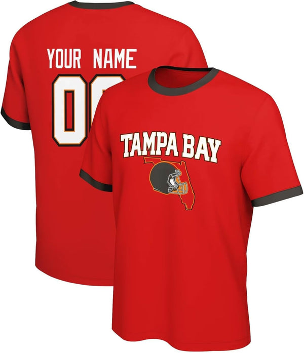 Camiseta KOPKOC Tampa Bay de cuello redondo y manga corta con nombre y número personalizados para hombres y jóvenes