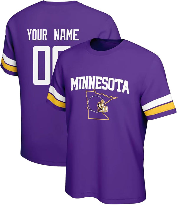 Camiseta KOPKOC Minnesota de cuello redondo y manga corta con nombre y número personalizados para hombres y jóvenes