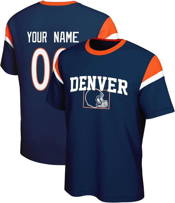 Camiseta KOPKOC Denver de cuello redondo y manga corta con nombre y número personalizados para hombres y jóvenes