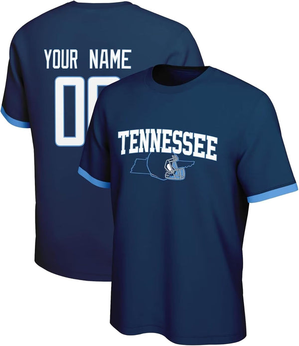 Camiseta KOPKOC Tennessee de cuello redondo y manga corta con nombre y número personalizados para hombres y jóvenes